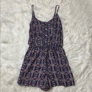 Blue tribal print romper